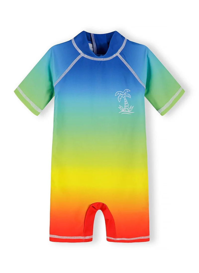 مينوتي Boys short sleeve rash suit royal blue ombre